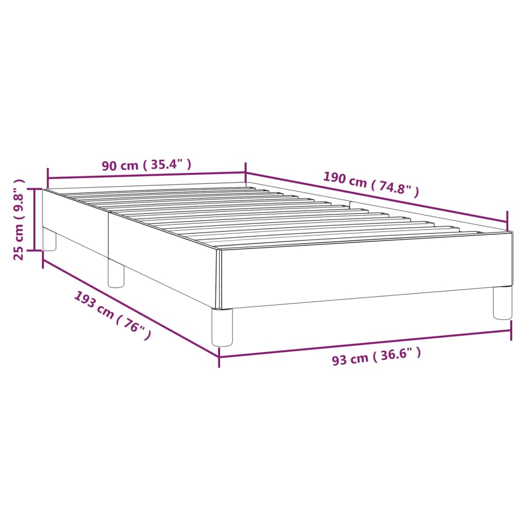 Bed Frame Without Mattress 90X190 Cm Single Single Fabric