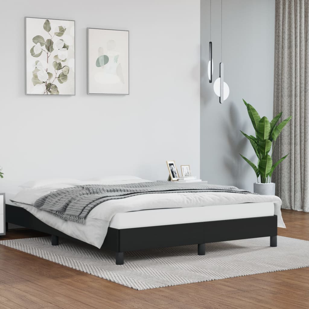 Bed Frame Without Mattress 135X190 Cm Double Double Faux Leather