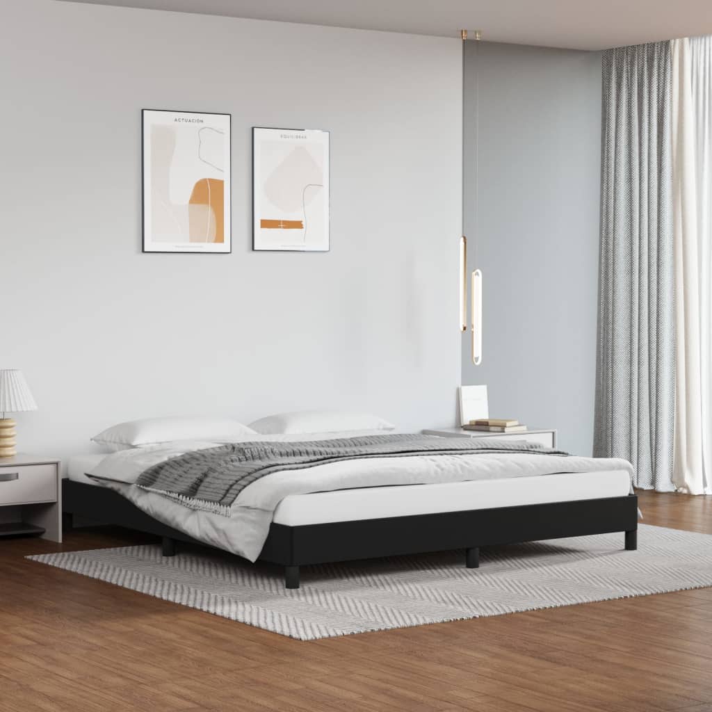 Bed Frame Without Mattress 135X190 Cm Double Double Faux Leather