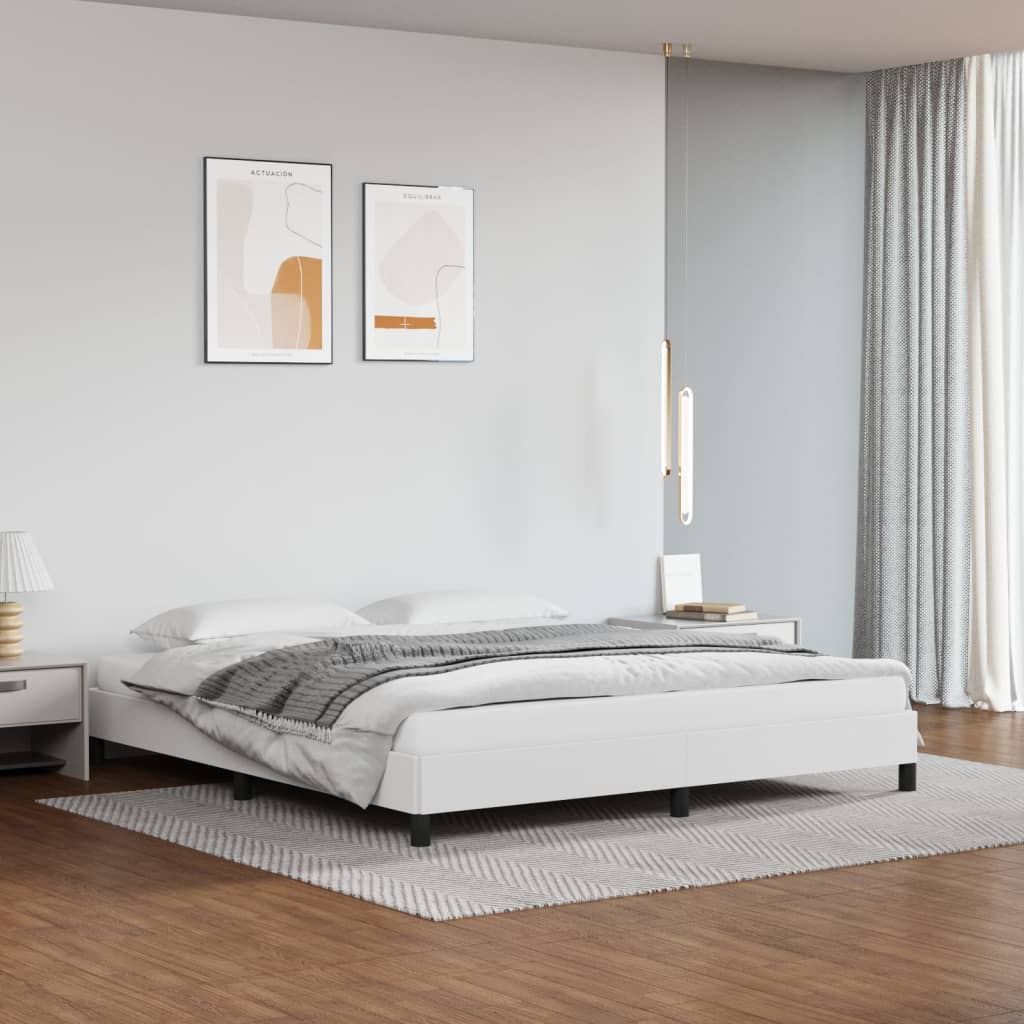 Bed Frame Without Mattress 135X190 Cm Double Double Faux Leather