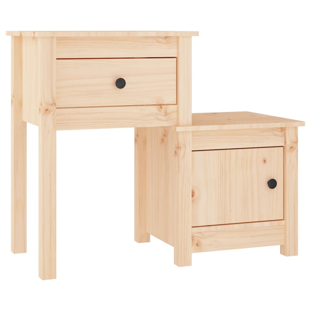 Bedside Cabinet 79.5X38X65.5 Cm Solid Wood Pine