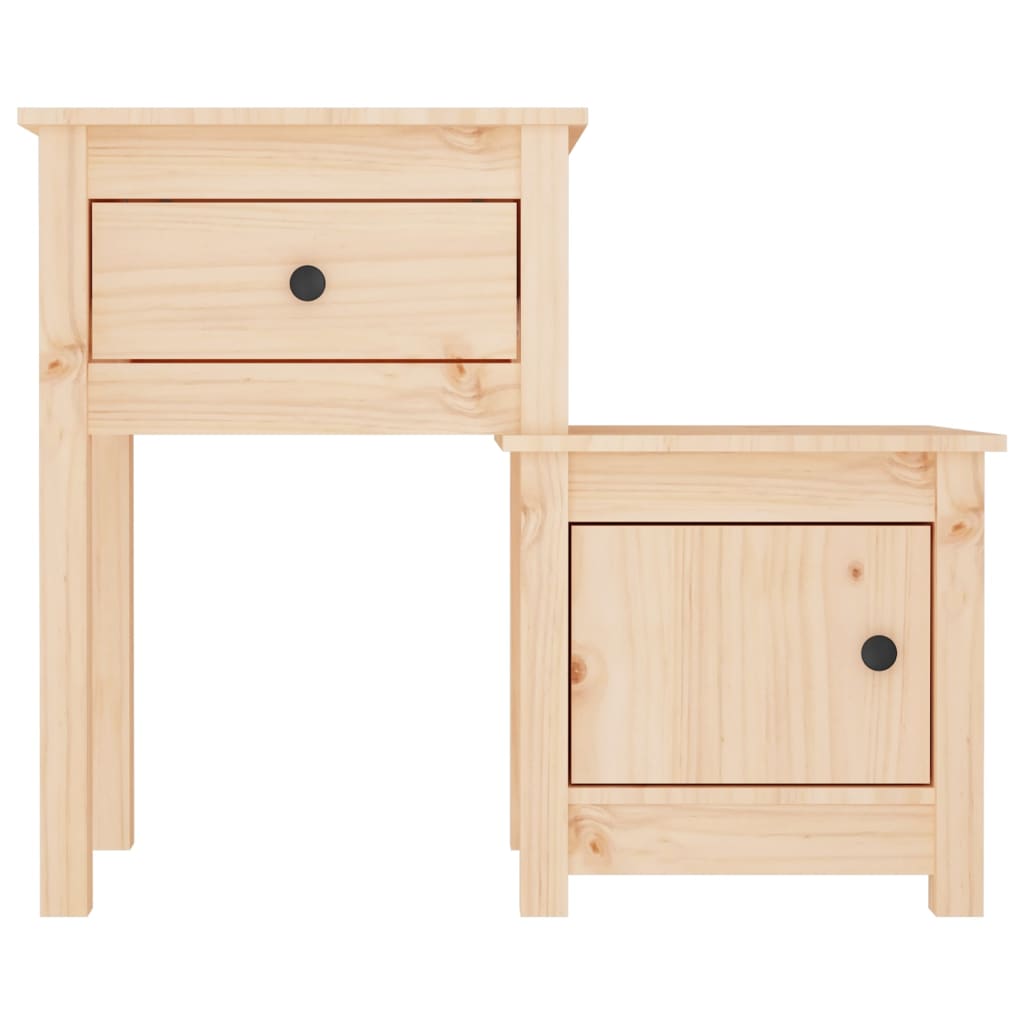 Bedside Cabinet 79.5X38X65.5 Cm Solid Wood Pine