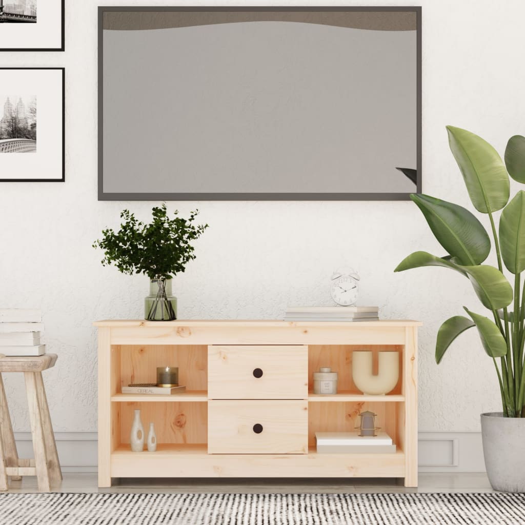 Tv Cabinet 103X36.5X52 Cm Solid Wood Pine