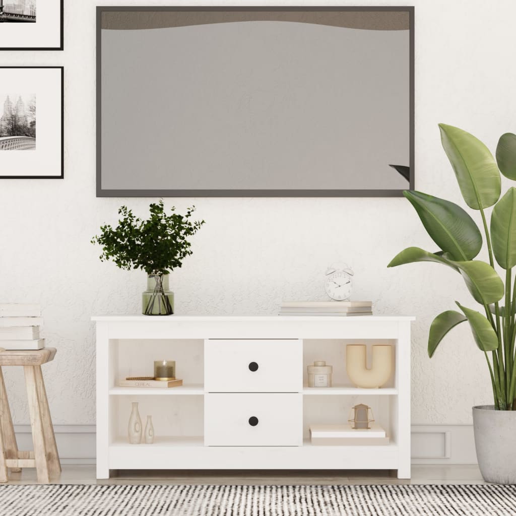 Tv Cabinet 103X36.5X52 Cm Solid Wood Pine