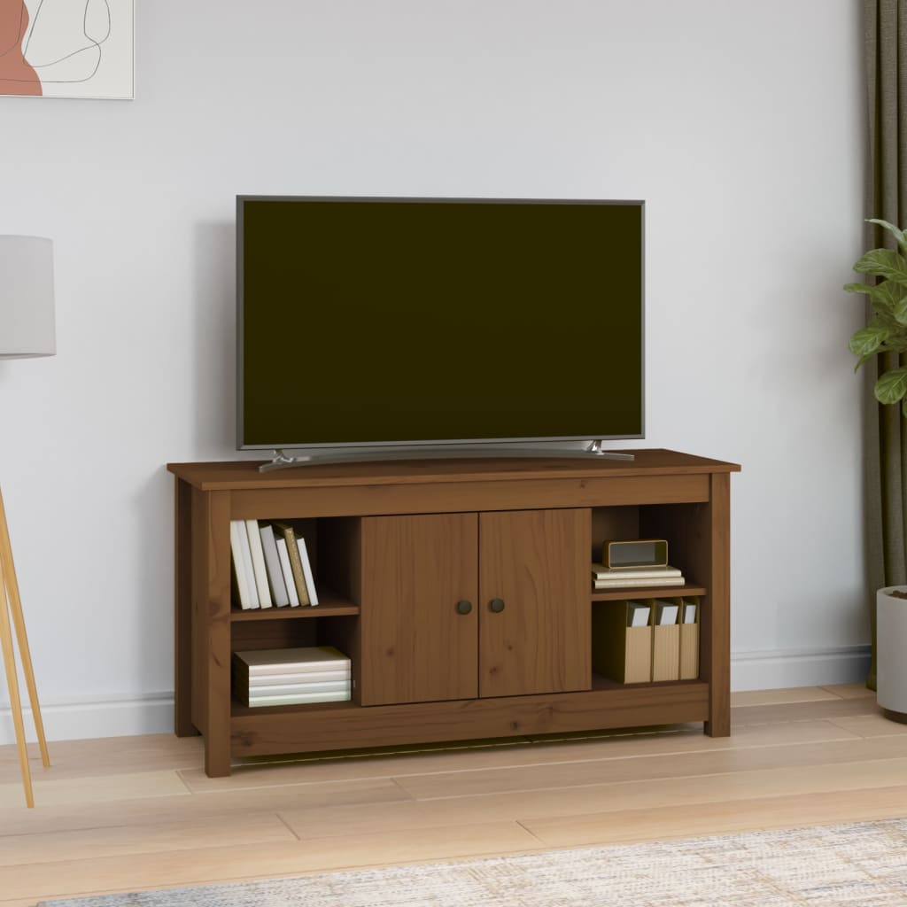 Tv Cabinet 103X36,5X52 Cm Solid Wood Pine