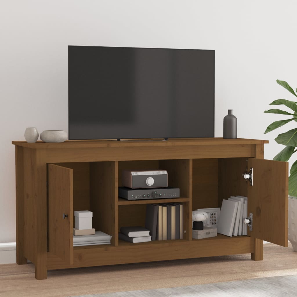 Tv Cabinet 103X36.5X52 Cm Solid Wood Pine