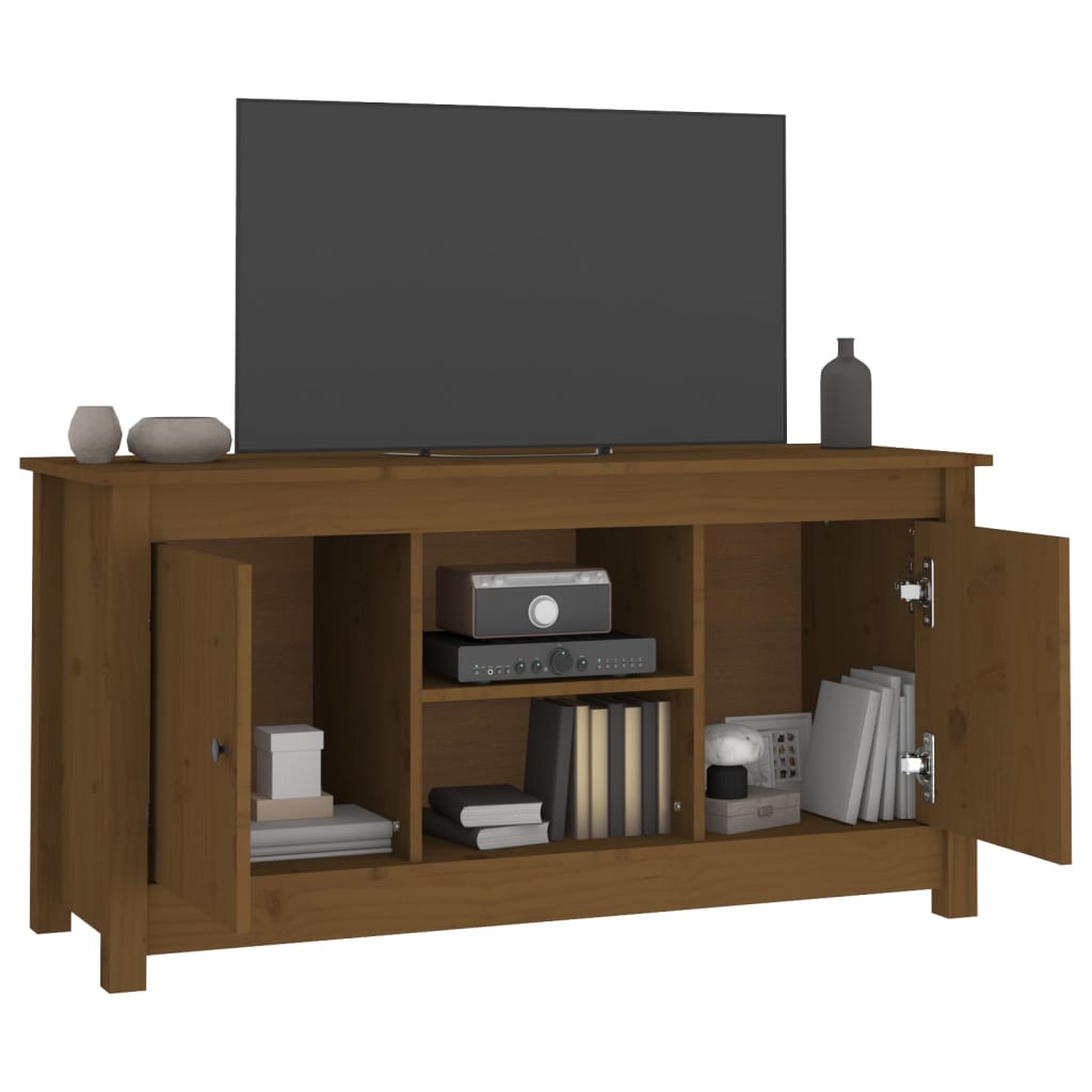 Tv Cabinet 103X36.5X52 Cm Solid Wood Pine