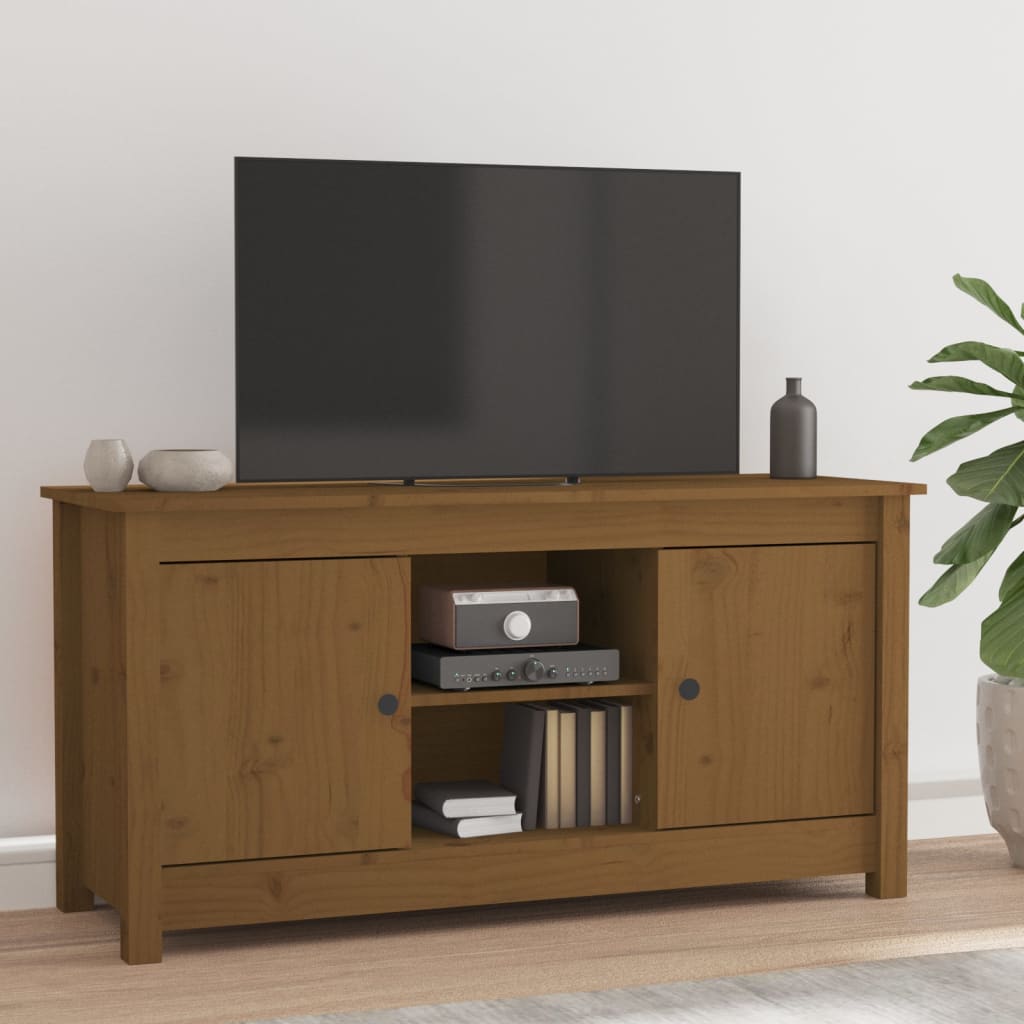Tv Cabinet 103X36.5X52 Cm Solid Wood Pine