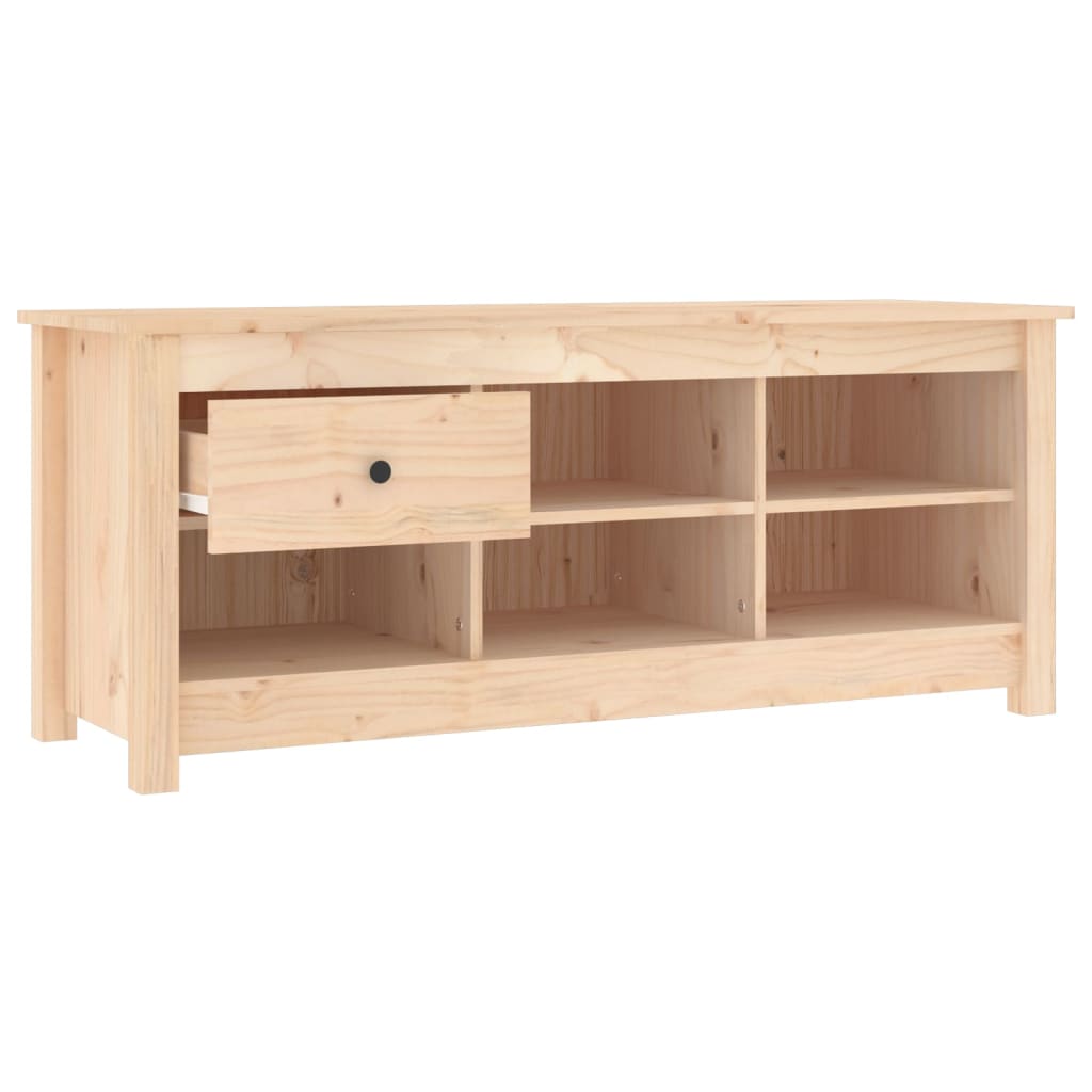 Shoe Cabinet 110X38X45.5 Cm Solid Wood Pine
