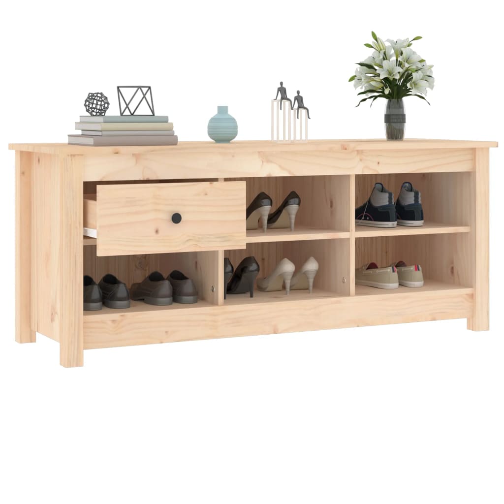 Shoe Cabinet 110X38X45.5 Cm Solid Wood Pine