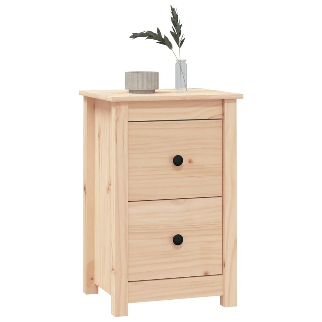Bedside Cabinet 40X35X61.5 Cm Solid Wood Pine