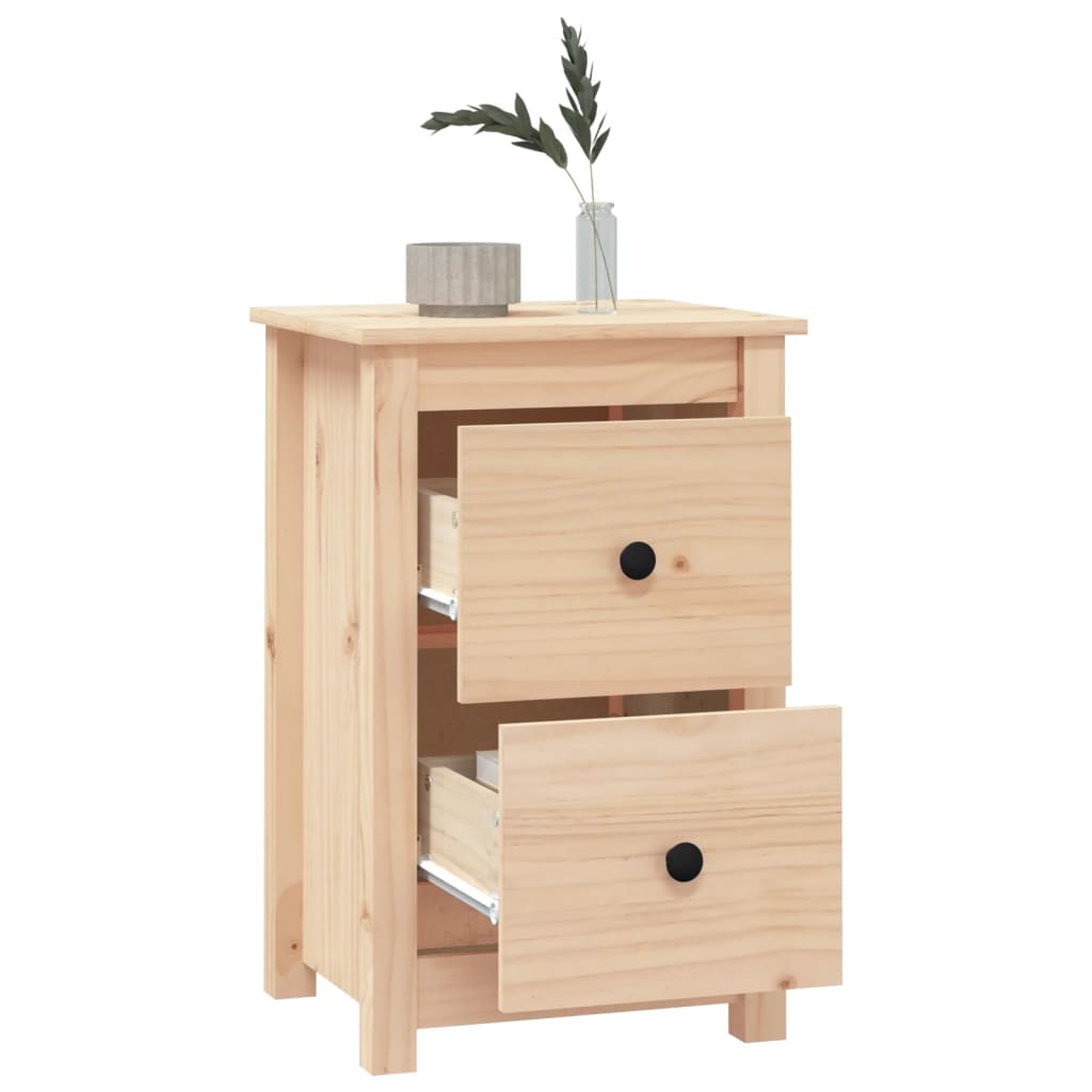 Bedside Cabinet 40X35X61.5 Cm Solid Wood Pine
