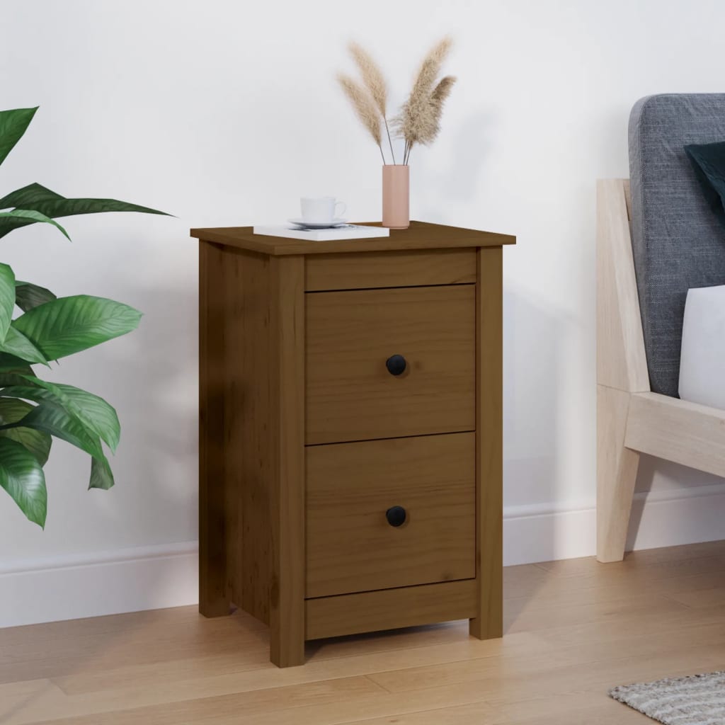 Bedside Cabinet 40X35X61.5 Cm Solid Wood Pine