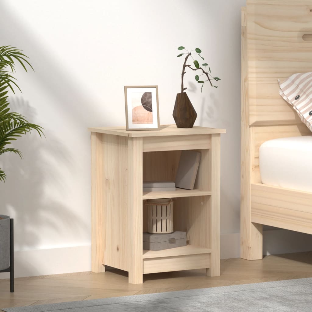 Bedside Cabinet 40X35X55 Cm Solid Wood Pine