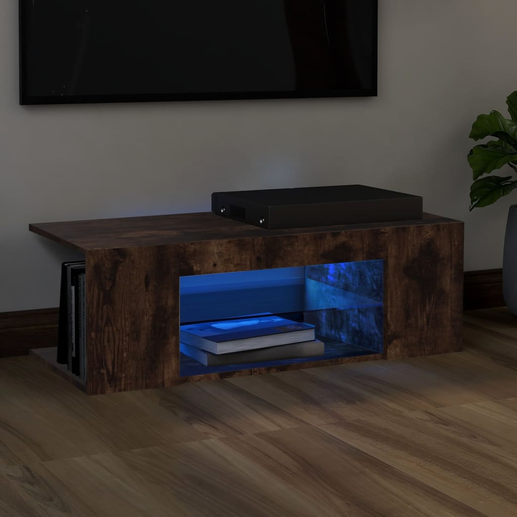 Tv Cabinet With Led Lights 90X39X30 Cm