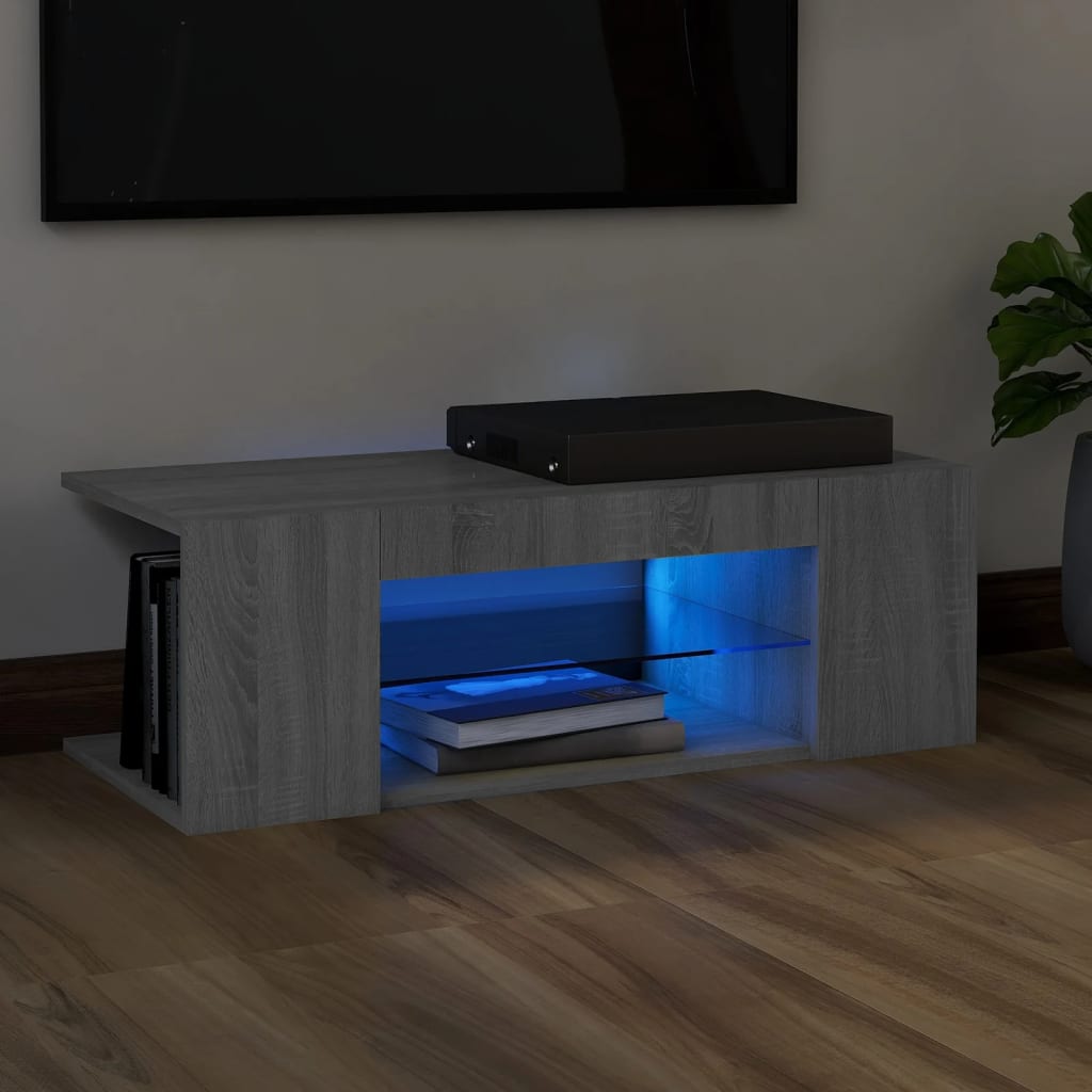 Tv Cabinet With Led Lights 90X39X30 Cm