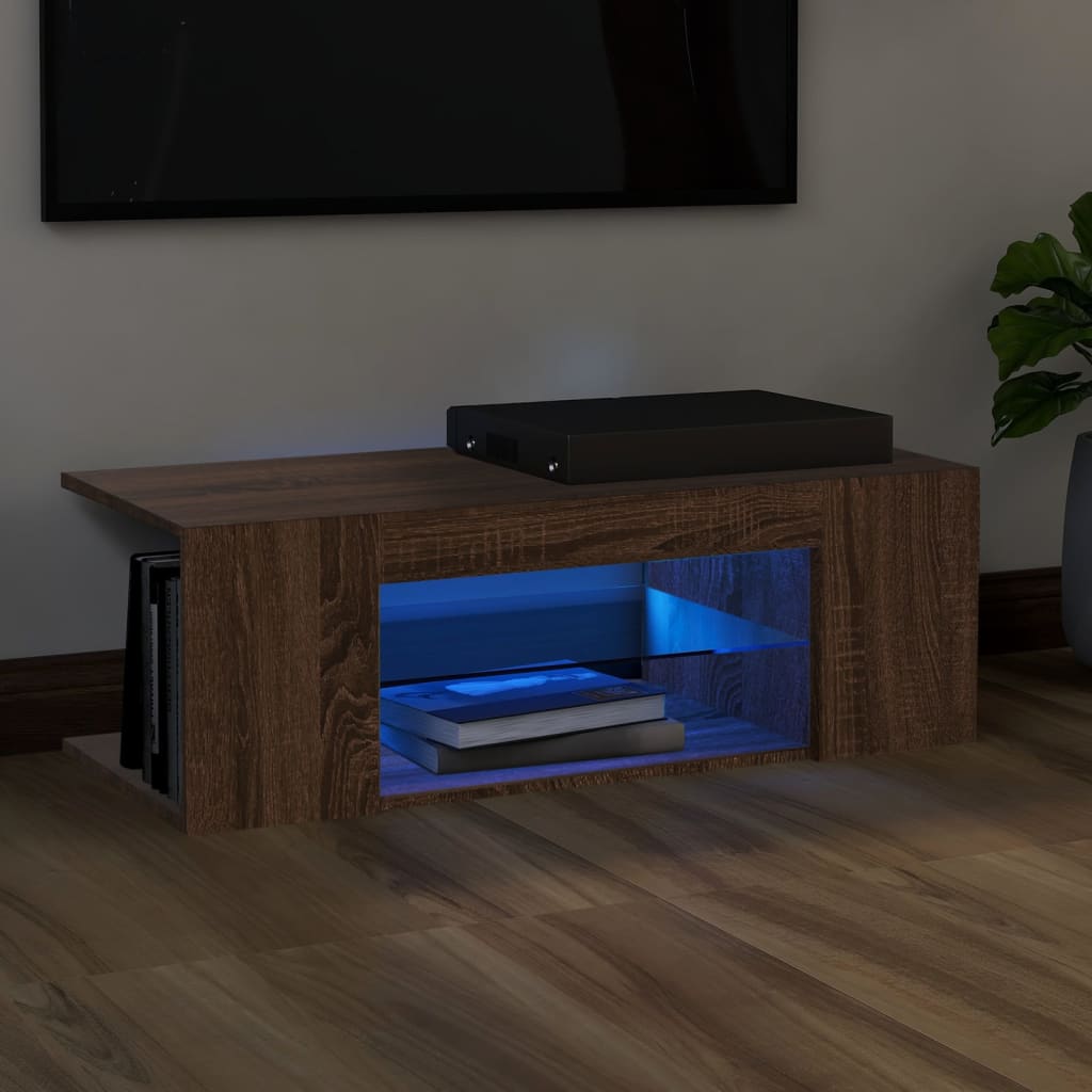 Tv Cabinet With Led Lights 90X39X30 Cm