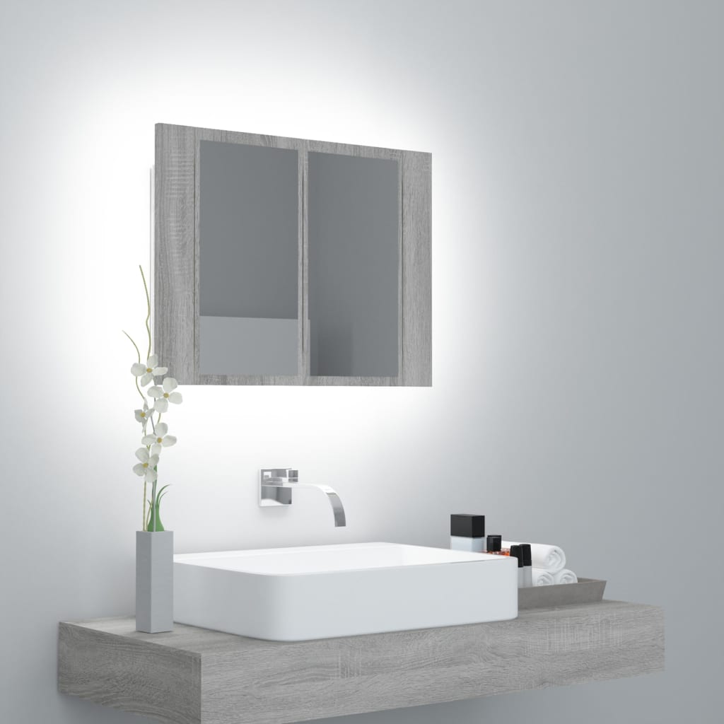 Led Bathroom Mirror Cabinet 60X12X45 Cm Acrylic