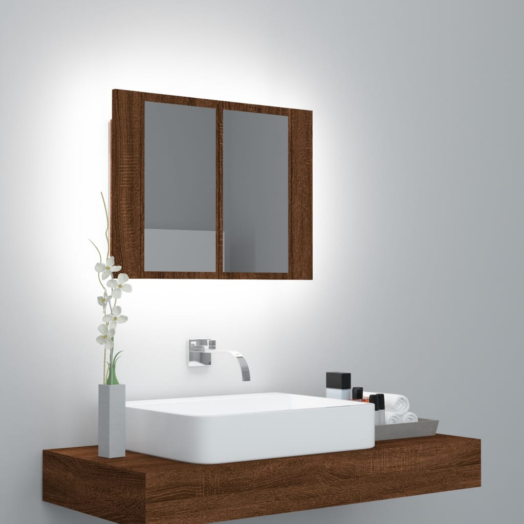 Led Bathroom Mirror Cabinet 60X12X45 Cm Acrylic