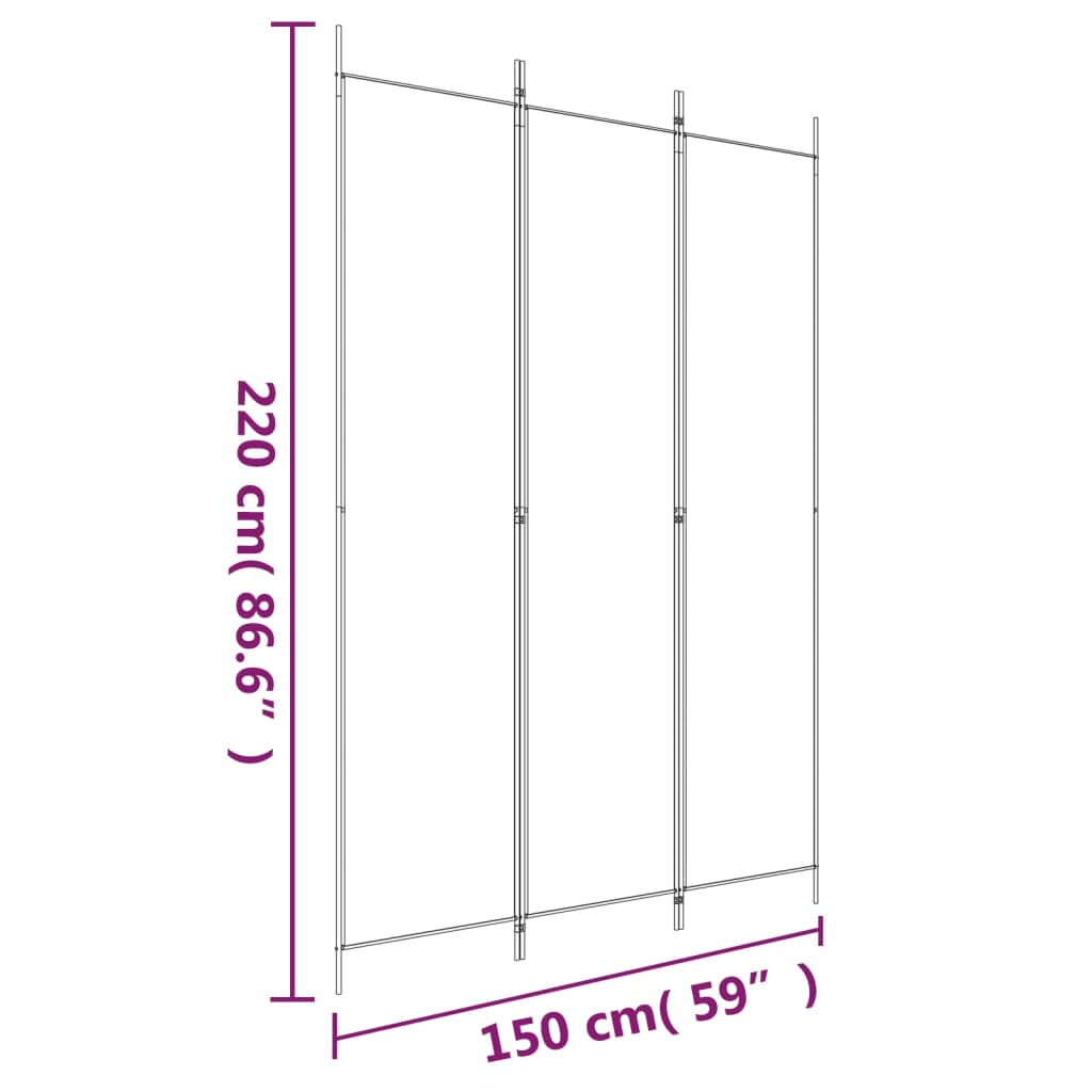 3-Panel Room Divider Fabric