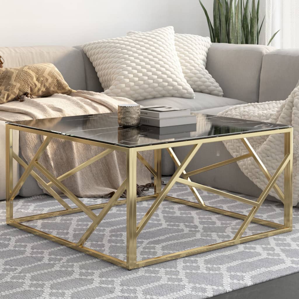 Coffee Table Stainless Steel And Tempered