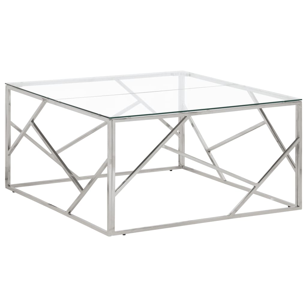 Coffee Table Stainless Steel And Tempered
