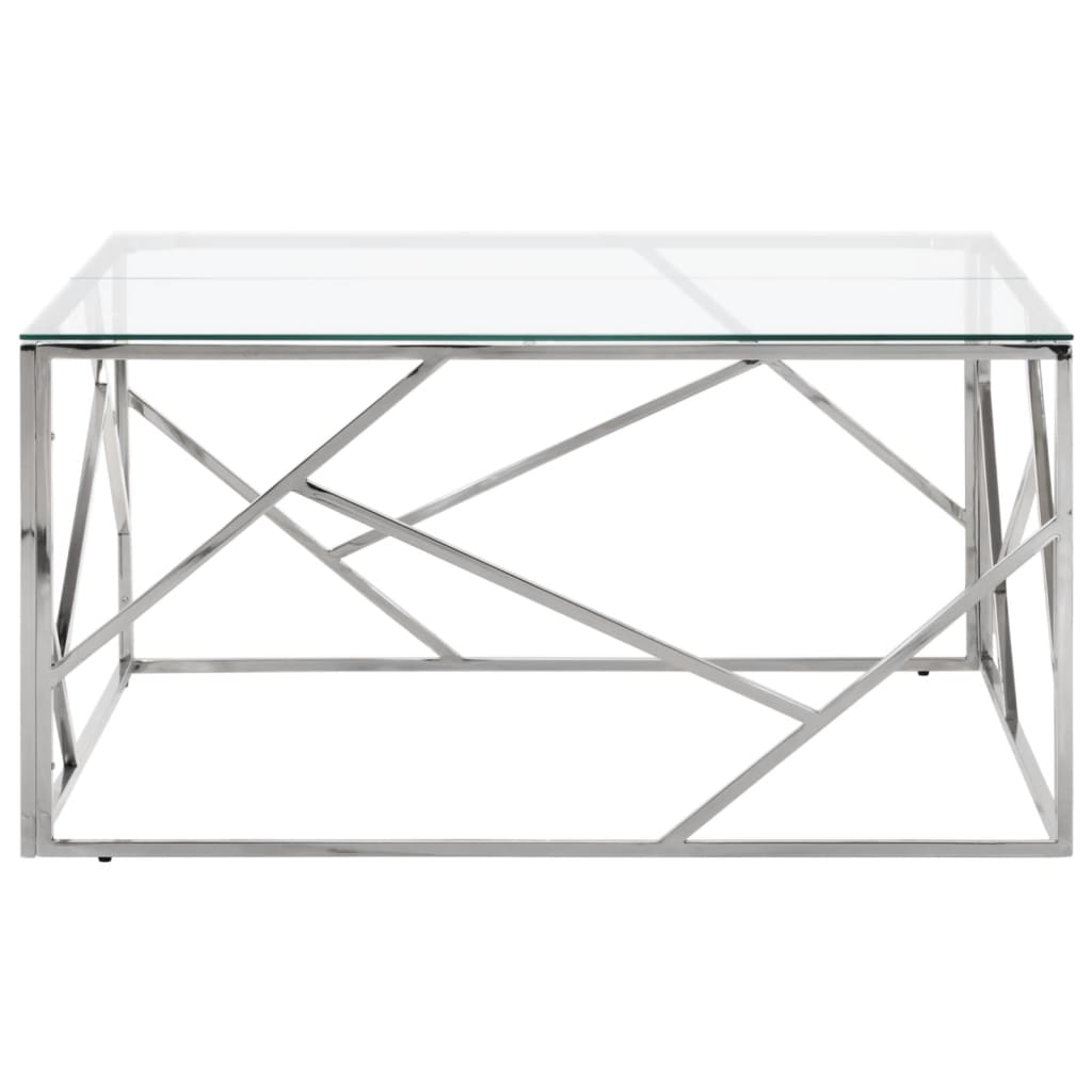 Coffee Table Stainless Steel And Tempered