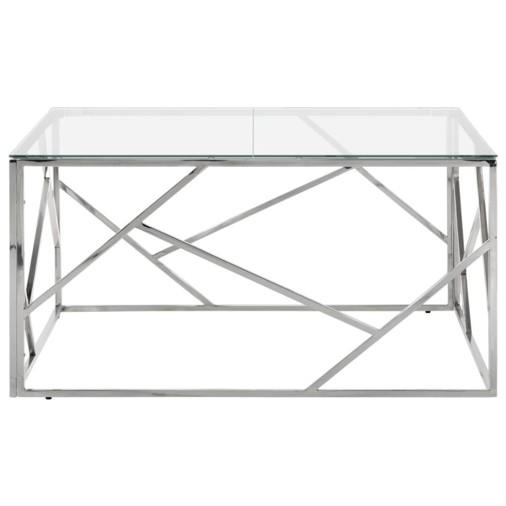Coffee Table Stainless Steel And Tempered