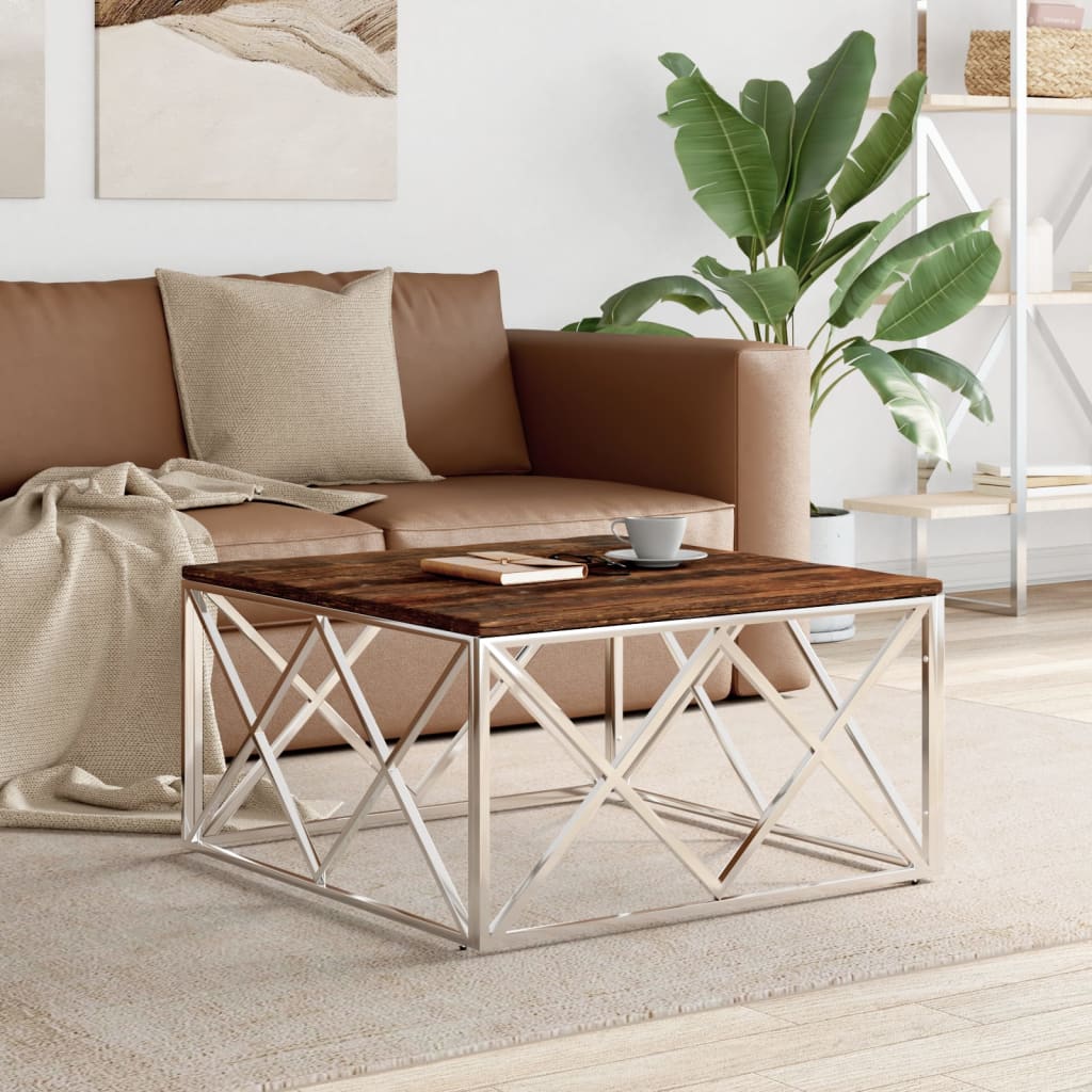 Coffee Table 80X80X40 Cm Stainless Steel And