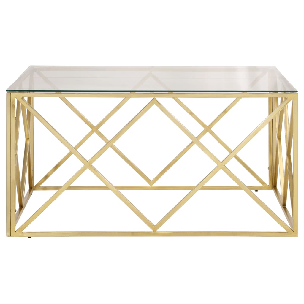 Coffee Table Stainless Steel And Tempered