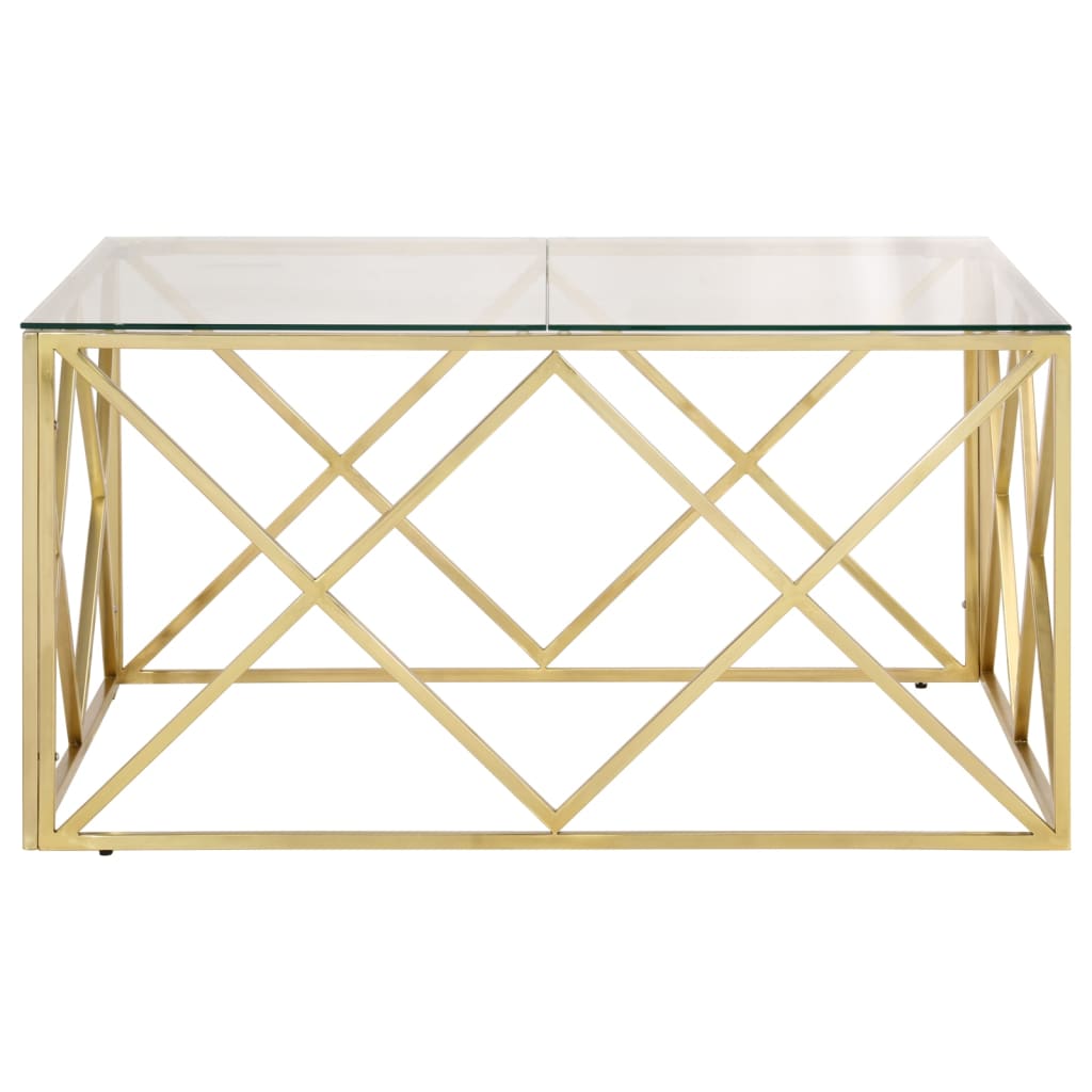 Coffee Table Stainless Steel And Tempered