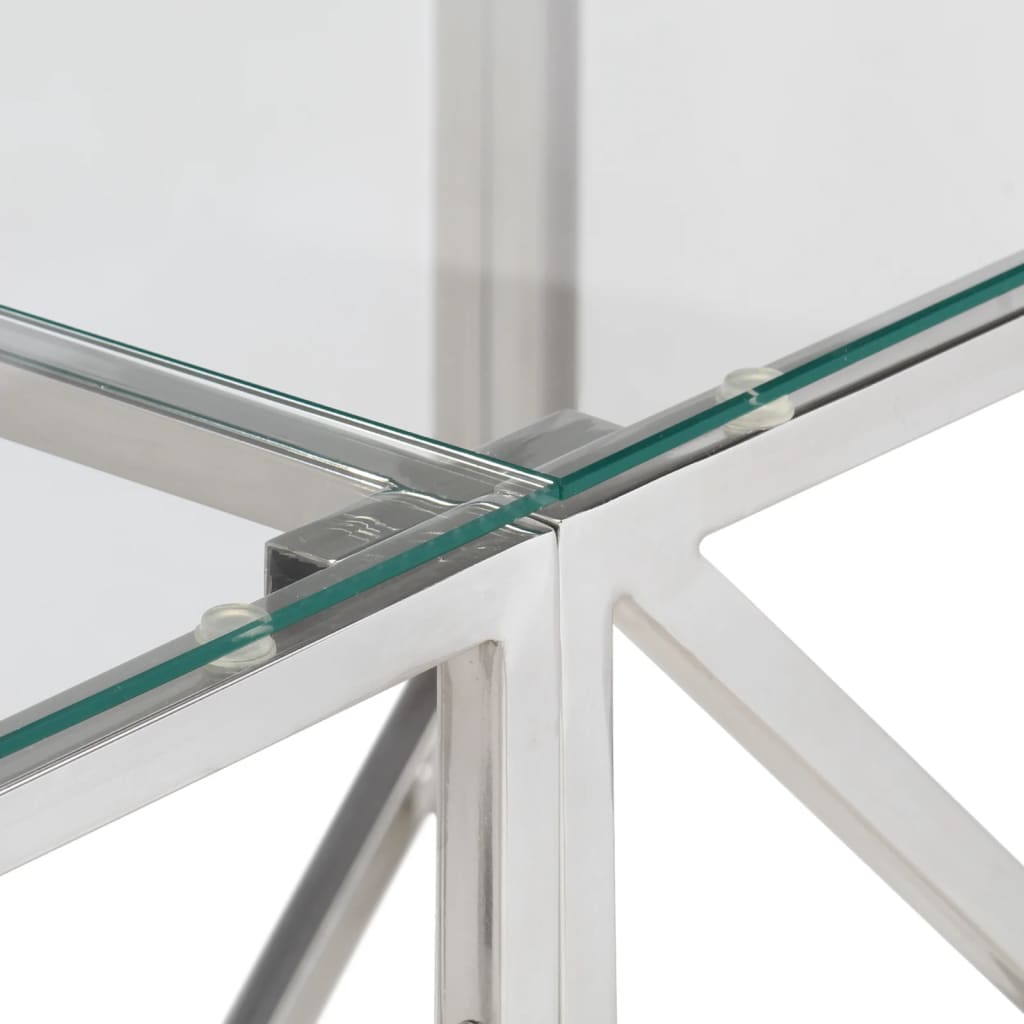 Console Table Stainless Steel And Tempered