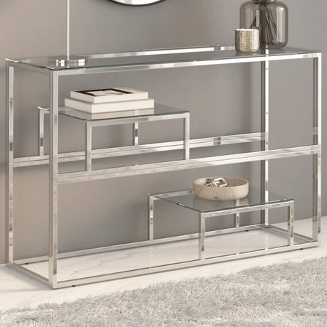 Console Table Stainless Steel And Tempered