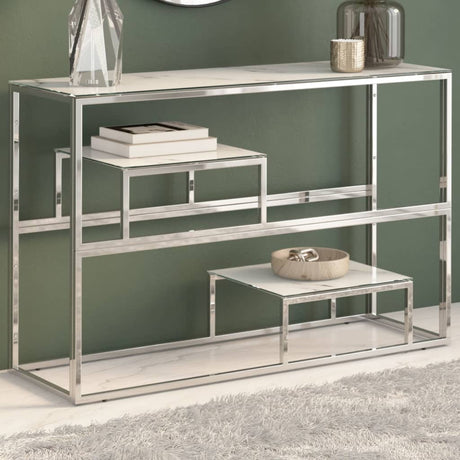 Console Table Stainless Steel And Tempered
