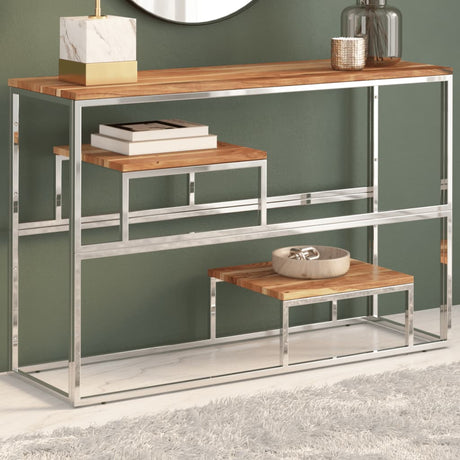 Console Table Stainless Steel And Tempered