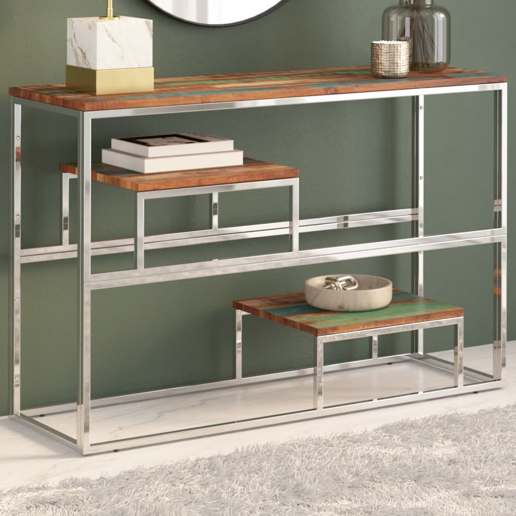 Console Table Stainless Steel And Tempered
