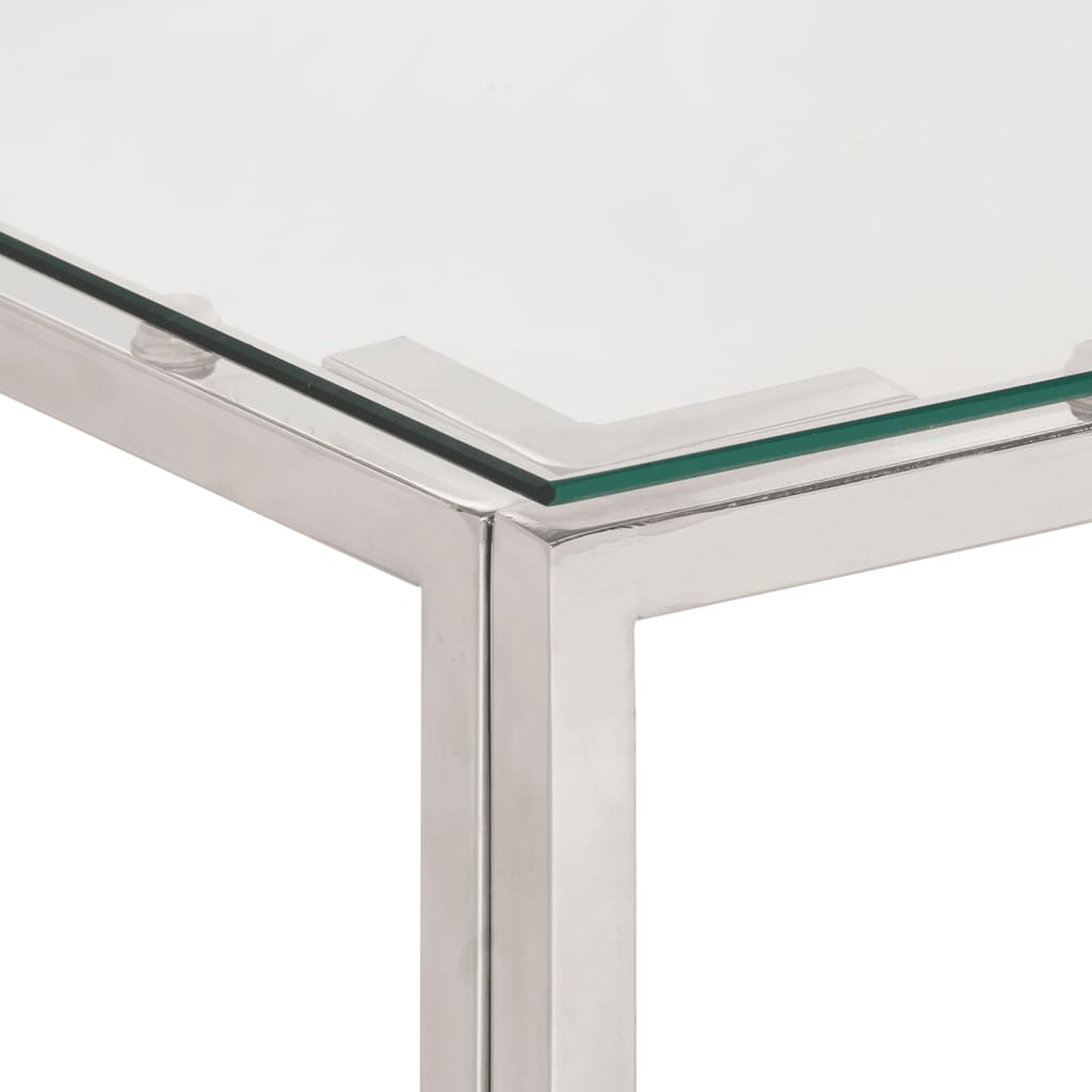 Coffee Table Stainless Steel And Tempered
