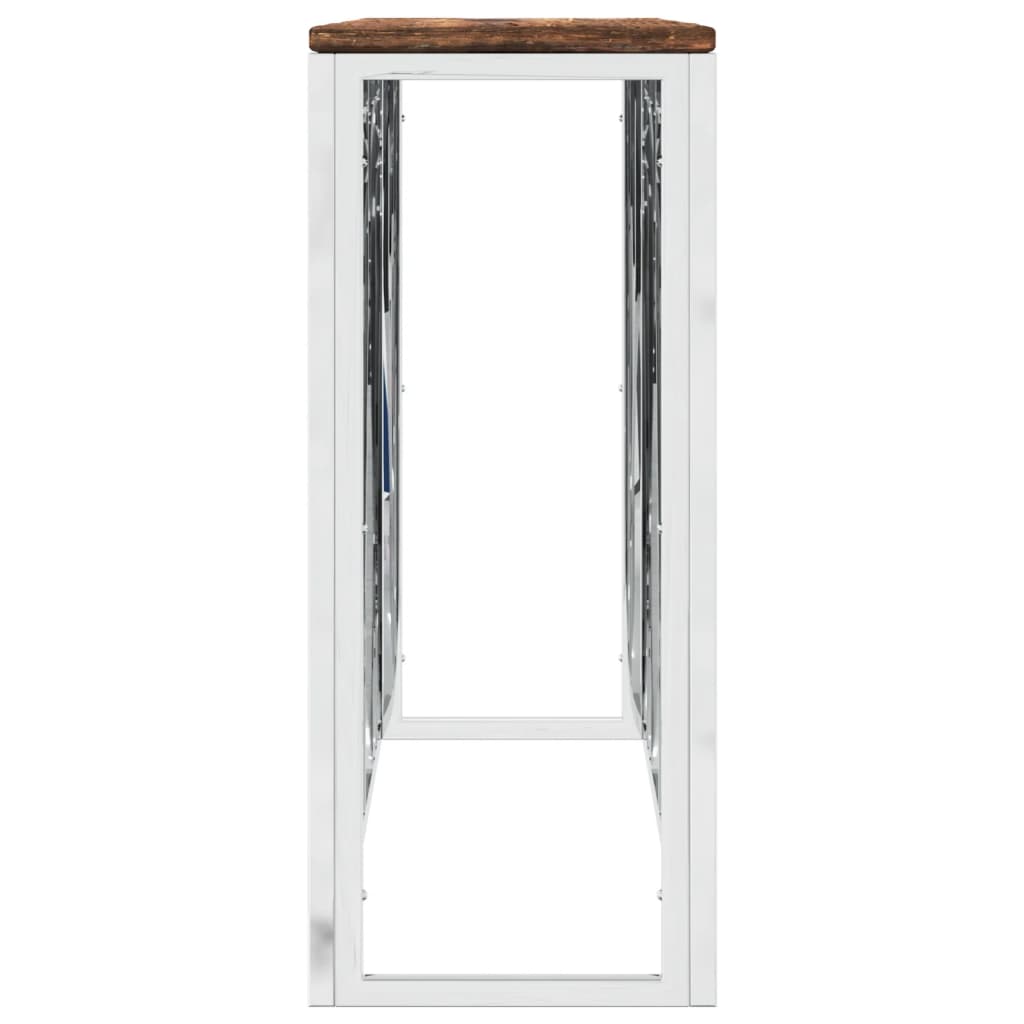 Console Table Stainless Steel And Solid Reclaimed