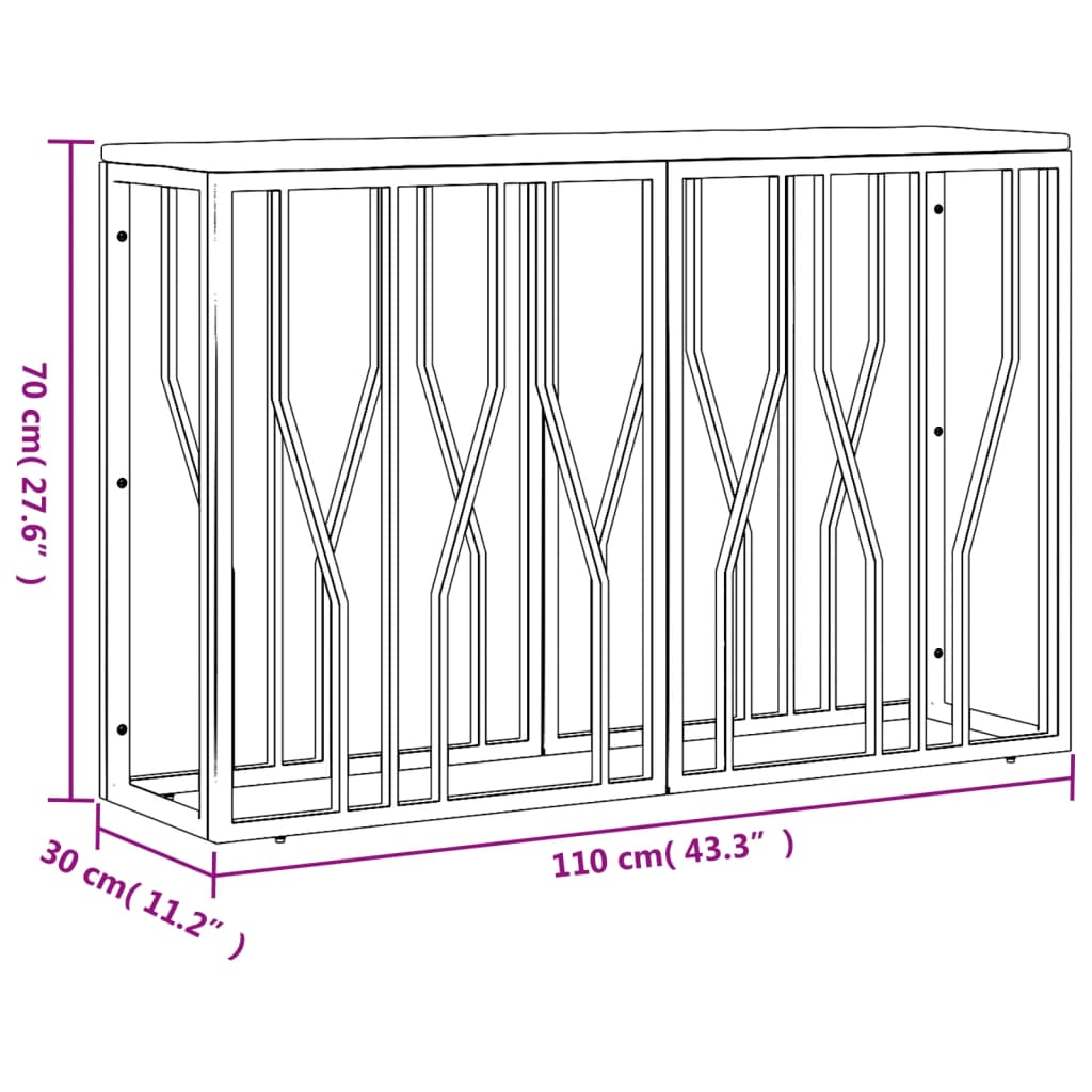 Console Table Stainless Steel And Solid Reclaimed