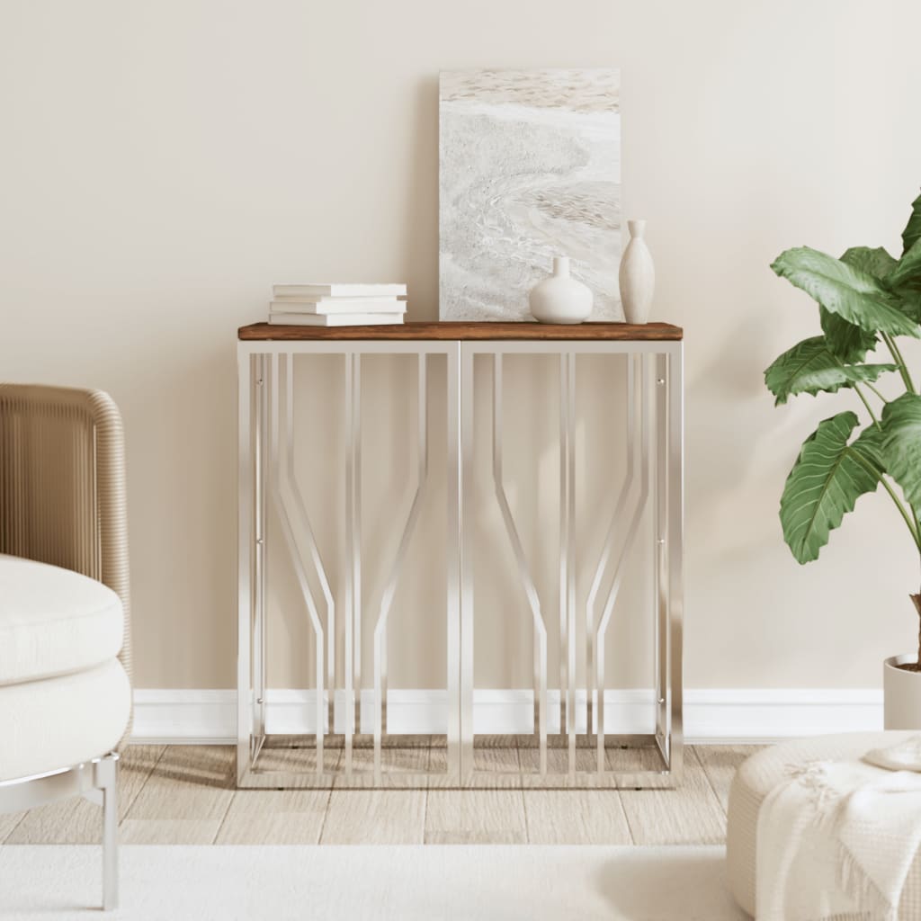 Console Table 70X30X70 Cm Stainless Steel And