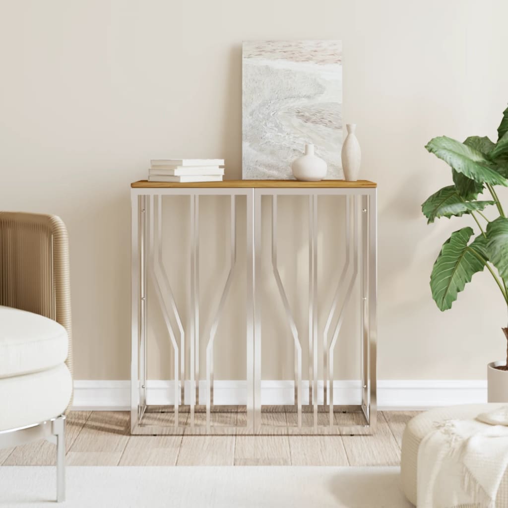 Console Table 70X30X70 Cm Stainless Steel And