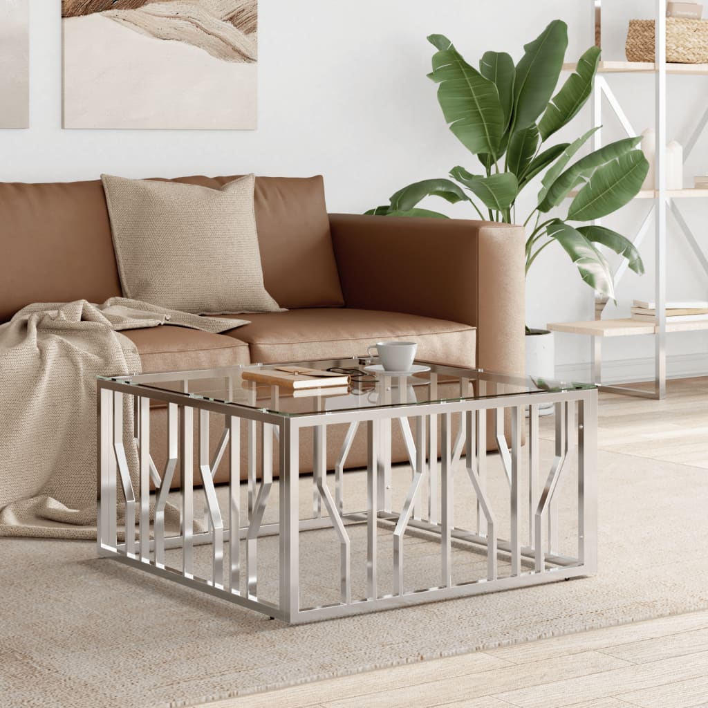 Coffee Table 80X80X40 Cm Stainless Steel And
