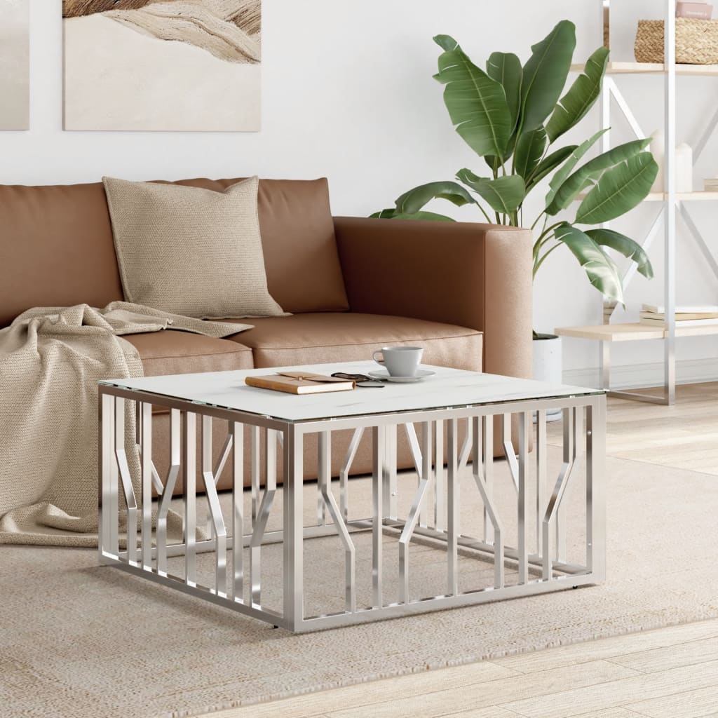 Coffee Table 80X80X40 Cm Stainless Steel And