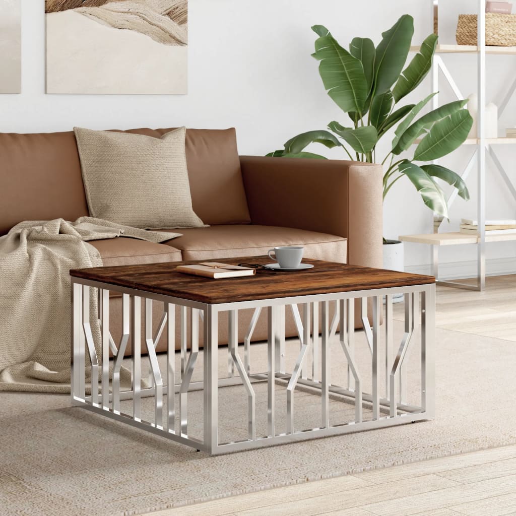 Coffee Table 80X80X40 Cm Stainless Steel And