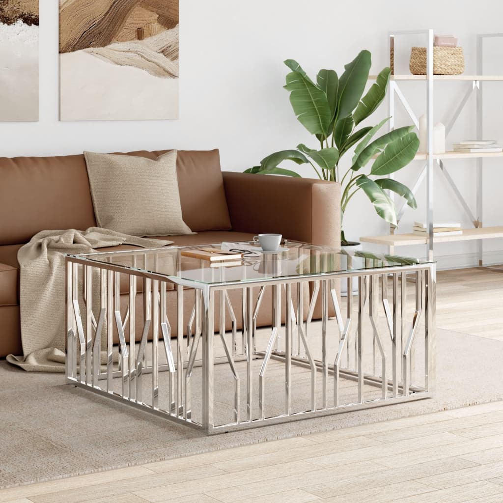 Coffee Table 100X100X50 Cm Stainless Steel And