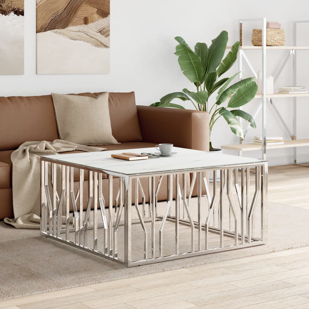 Coffee Table 100X100X50 Cm Stainless Steel And