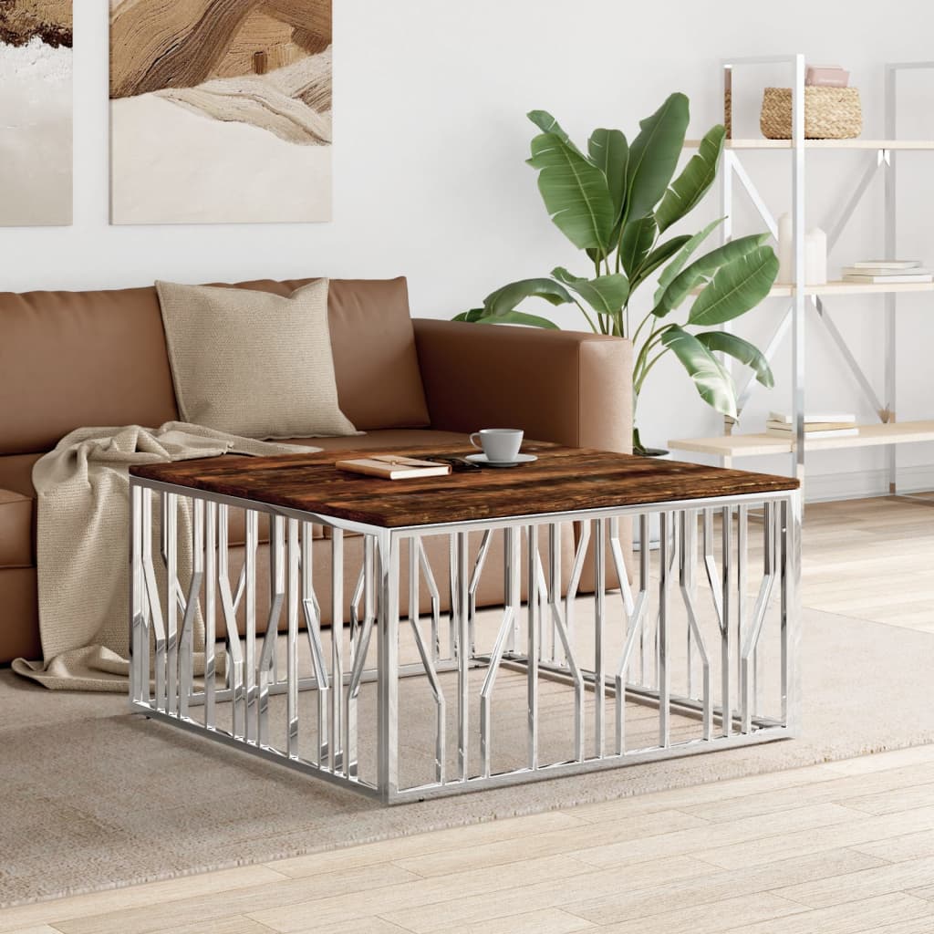 Coffee Table 100X100X50 Cm Stainless Steel And