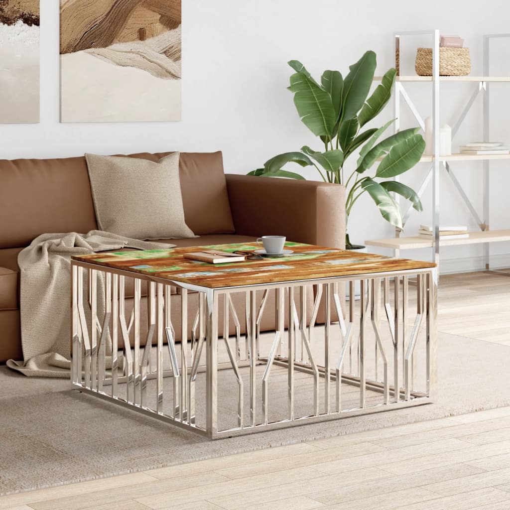 Coffee Table 100X100X50 Cm Stainless Steel And