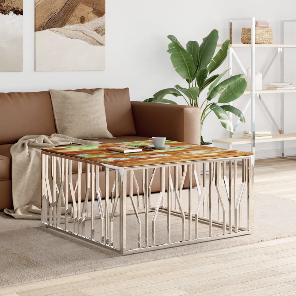 Coffee Table 100X100X50 Cm Stainless Steel And