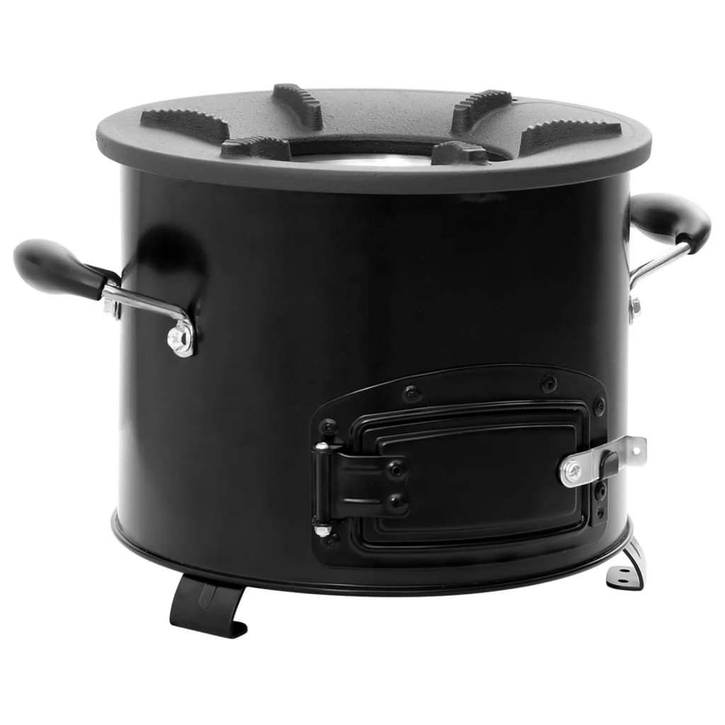Camping Wood Stove Black 36X26X22.5 Cm Metal